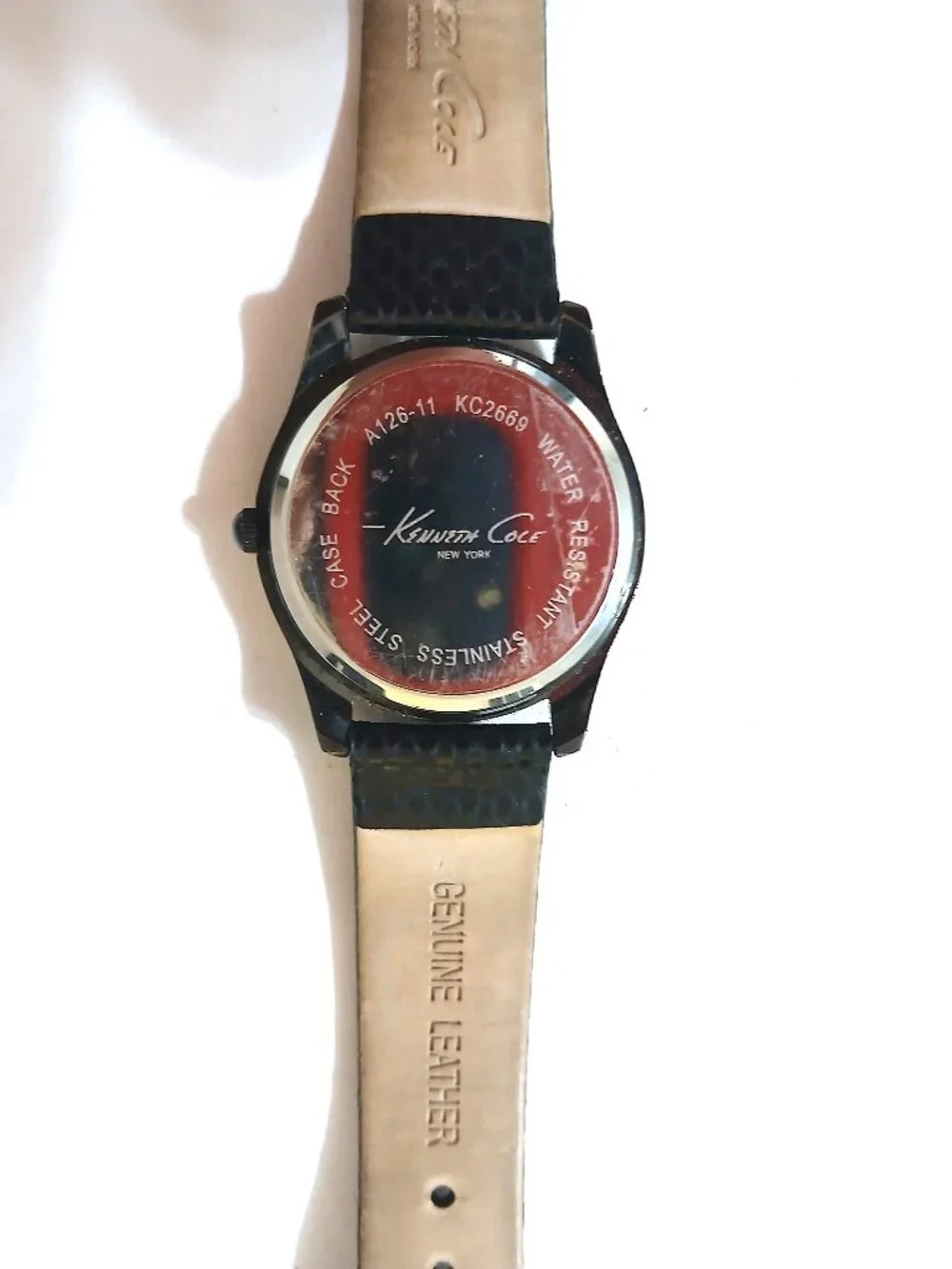 Kenneth Cole New York KC2669 Watch Faceted Crystal Black Leather A126-11